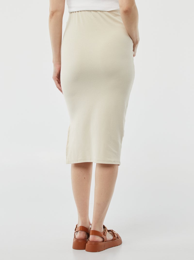 Falda midi ajustada beige - Kiabi