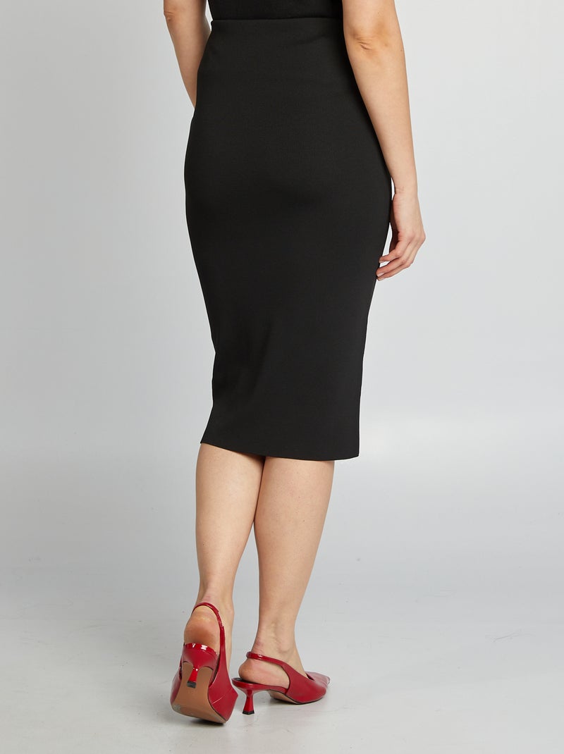 Falda midi ajustada negro - Kiabi