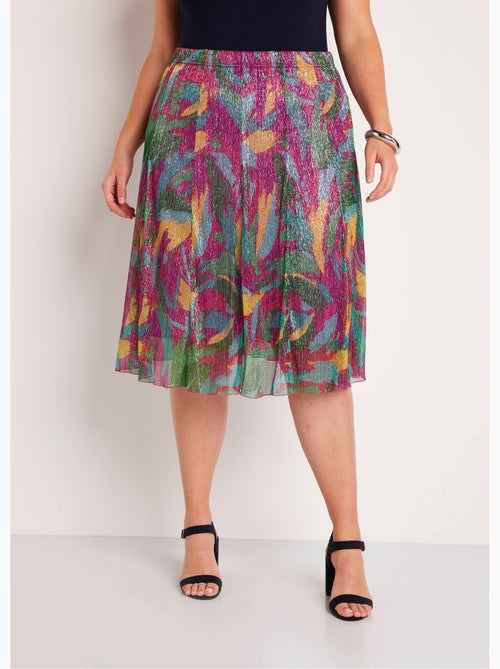 Falda midi ancha estampada brillante - Kiabi