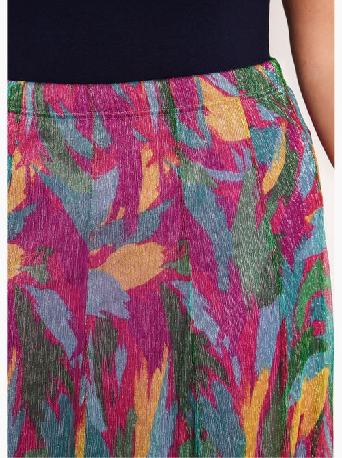 Falda midi ancha estampada brillante - Kiabi