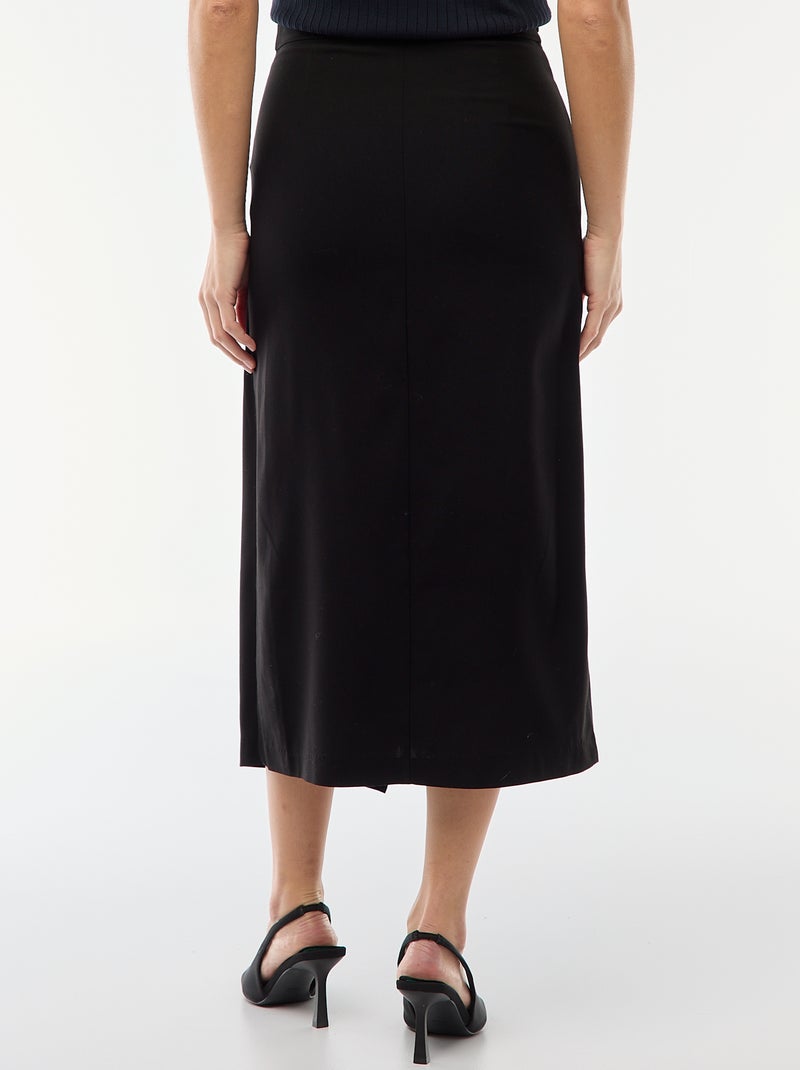 Falda midi asimétrica Negro - Kiabi