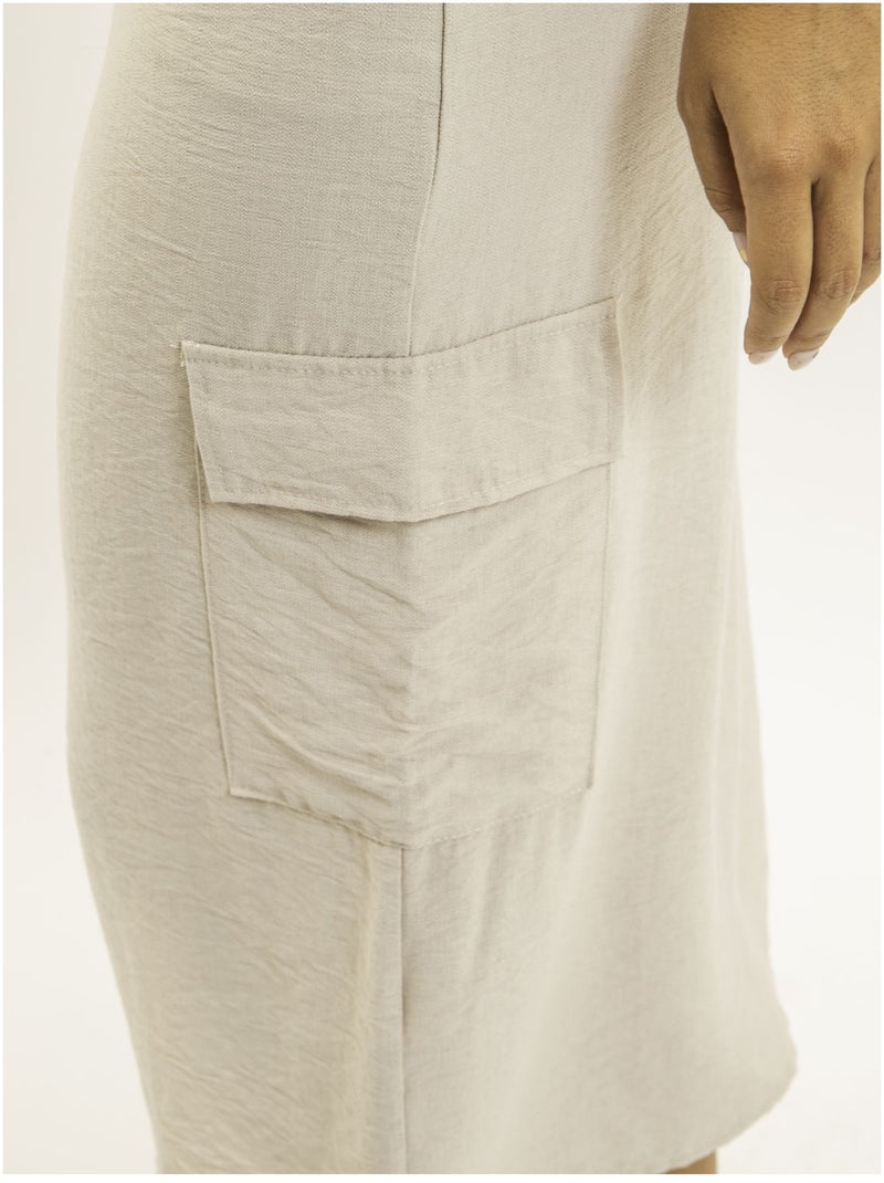 Falda midi cargo XILITA Beige - Kiabi