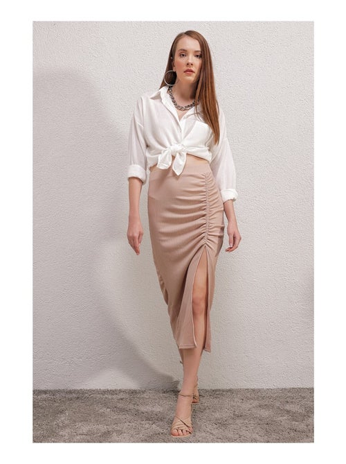 Falda midi con abertura - Kiabi Falda midi con abertura - Kiabi