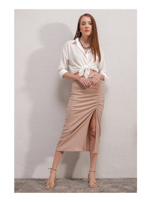 Falda midi con abertura - Kiabi Falda midi con abertura - Kiabi