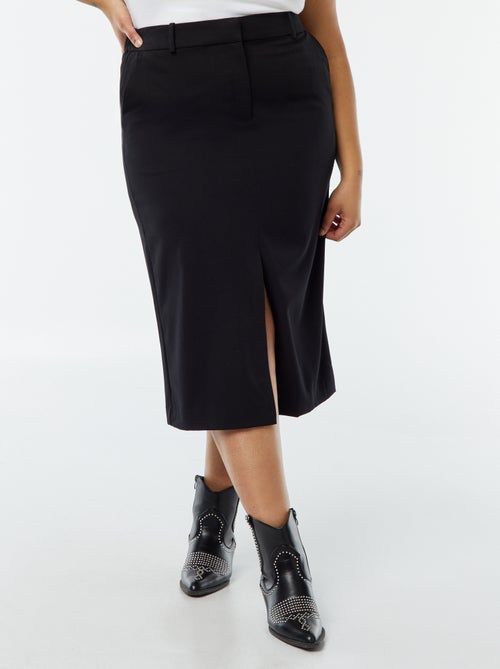 Falda midi con abertura en la parte delantera - Kiabi