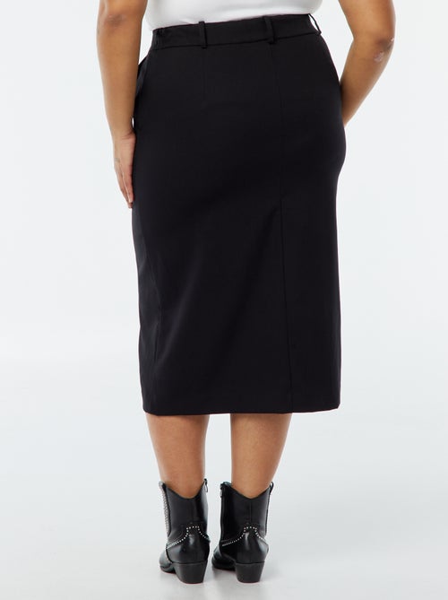 Falda midi con abertura en la parte delantera - Kiabi