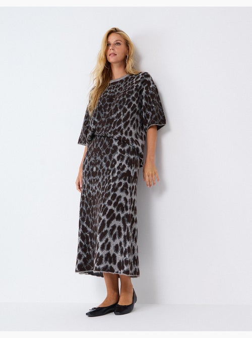 Falda midi con estampado animal, mo fashion - Kiabi Falda midi con estampado animal, mo fashion - Kiabi
