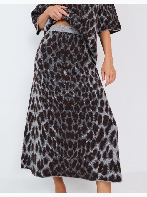 Falda midi con estampado animal, mo fashion - Kiabi Falda midi con estampado animal, mo fashion - Kiabi