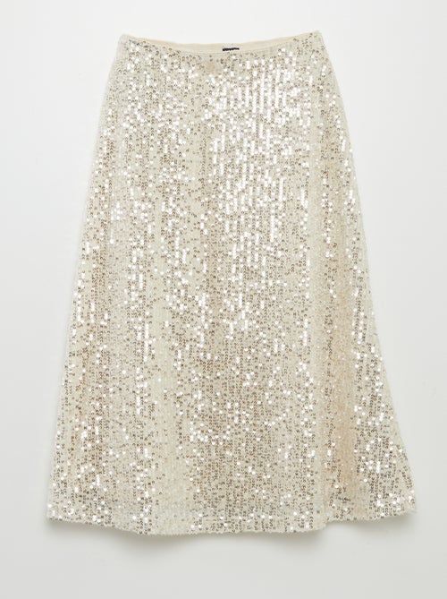 Falda midi con lentejuelas - Kiabi