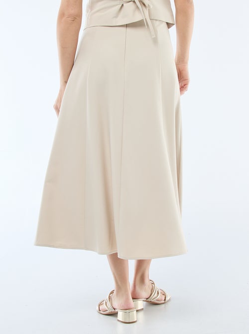 Falda midi con pinzas acampanada - Kiabi