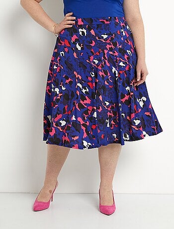 Falda midi con vuelo y estampado de leopardo - Afibel
