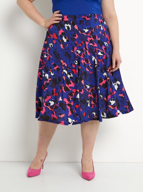 Falda midi con vuelo y estampado de leopardo - Afibel - Kiabi