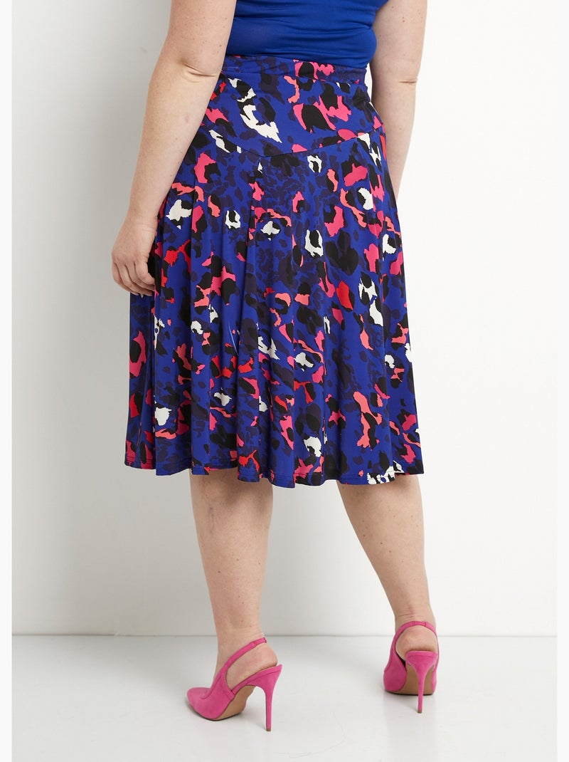 Falda midi con vuelo y estampado de leopardo - Afibel Azul Rosa - Kiabi
