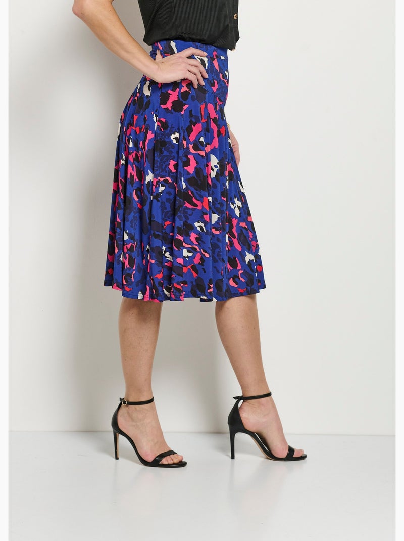 Falda midi con vuelo y estampado de leopardo - Afibel Azul Rosa - Kiabi