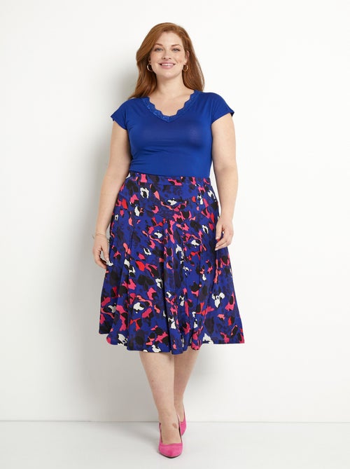 Falda midi con vuelo y estampado de leopardo - Afibel - Kiabi