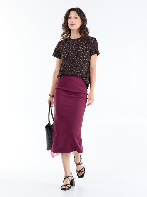 Falda midi corte lápiz - Kiabi