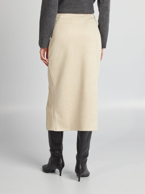 Falda midi de antelina - Kiabi