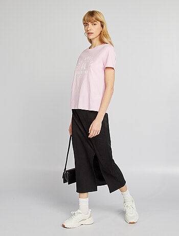 Falda midi de antelina