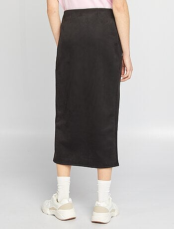 Falda midi de antelina