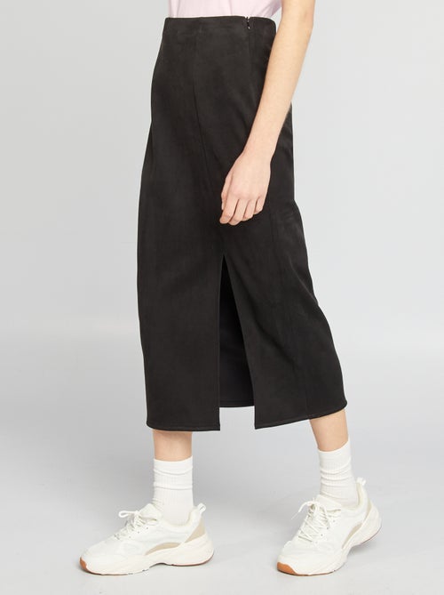 Falda midi de antelina - Kiabi