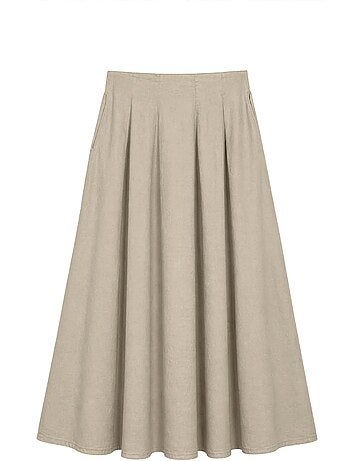 Falda midi de cintura alta en línea a mixray
