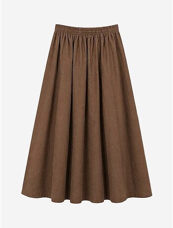 Falda midi de cintura alta en línea a mixray