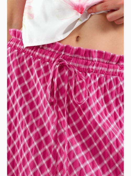 Falda midi de corte a a cuadros de cintura alta busem - Kiabi Falda midi de corte a a cuadros de cintura alta busem - Kiabi