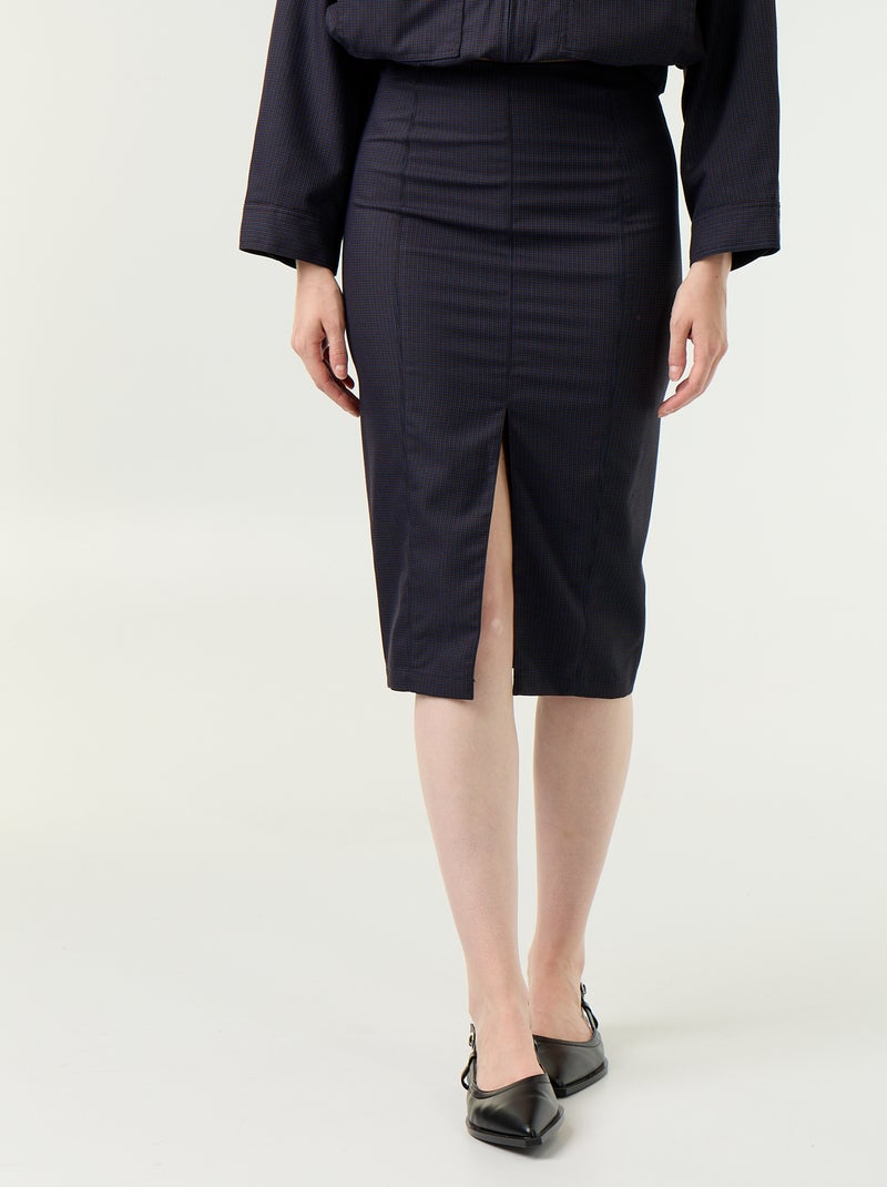 Falda midi de corte ajustado Azul - Kiabi