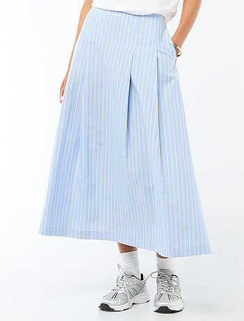 Falda midi de corte trapecio de rayas