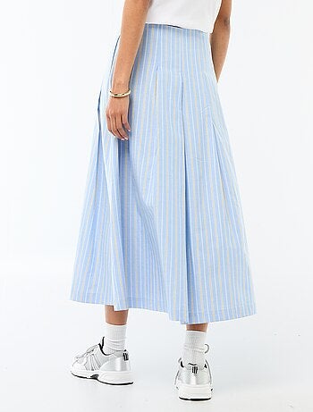 Falda midi de corte trapecio de rayas