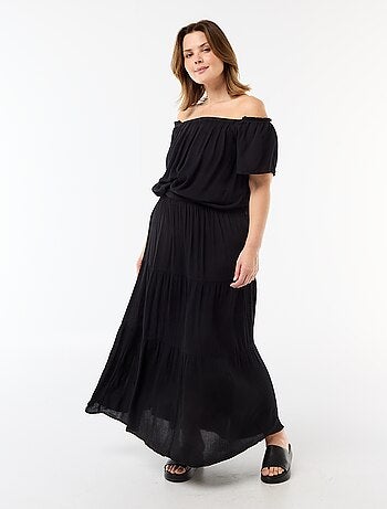 Falda midi de crepé