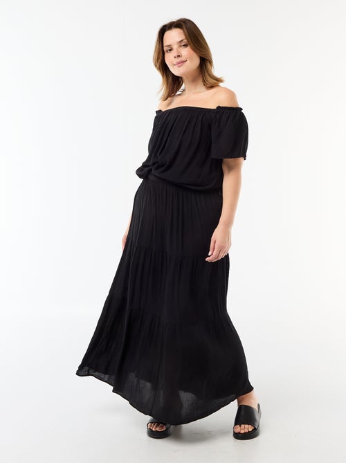 Falda midi de crepé - Kiabi