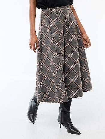 Falda midi de cuadros