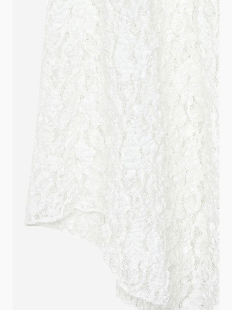 Falda midi de encaje de línea a de tiro alto dilvin Blanco - Kiabi