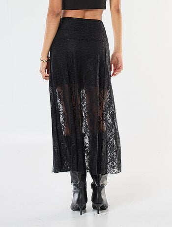 Falda midi de encaje