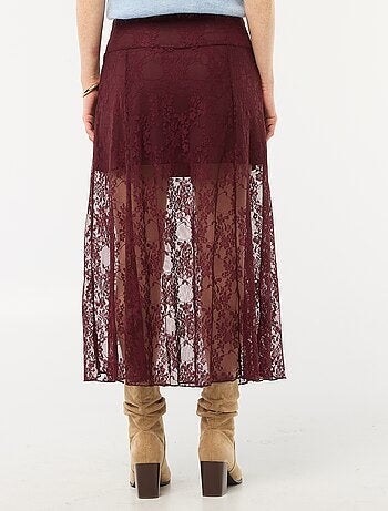 Falda midi de encaje