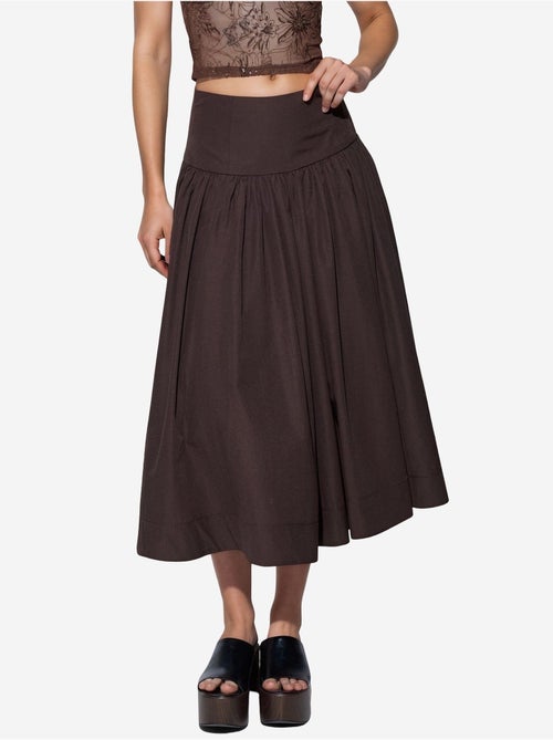 Falda midi de línea a de tiro alto busem - Kiabi