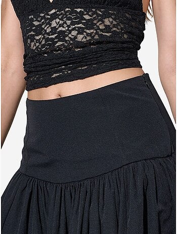 Falda midi de línea a de tiro alto busem