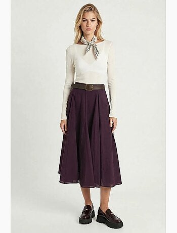Falda midi de línea a de tiro alto istanbul
