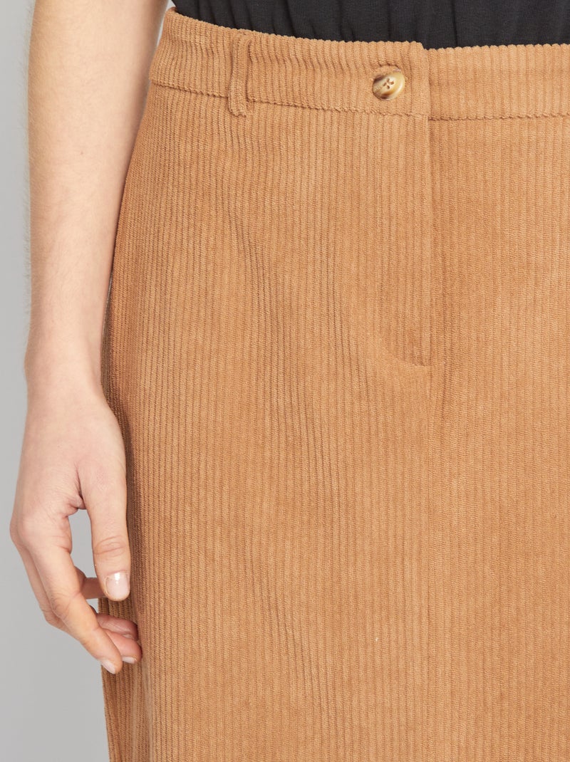 Falda midi de pana BEIGE - Kiabi
