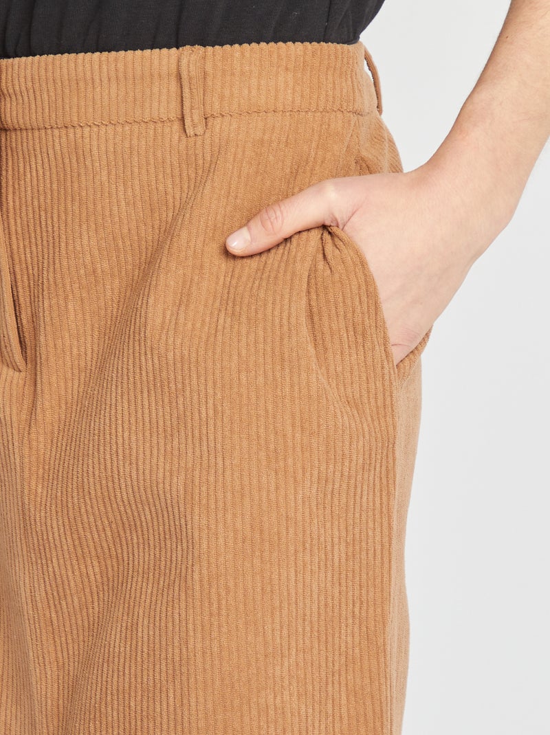 Falda midi de pana BEIGE - Kiabi