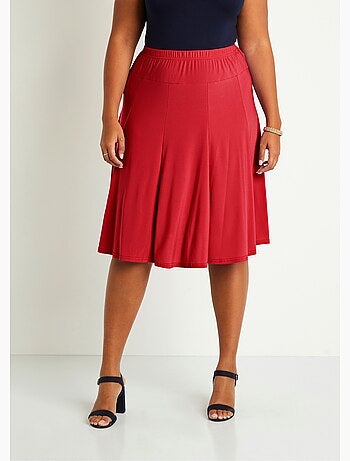 Falda midi de punto evasé - Afibel