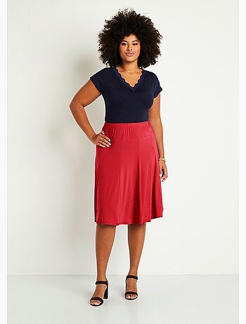 Falda midi de punto evasé - Afibel