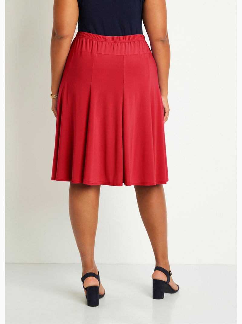 Falda midi de punto evasé - Afibel Rojo cereza - Kiabi