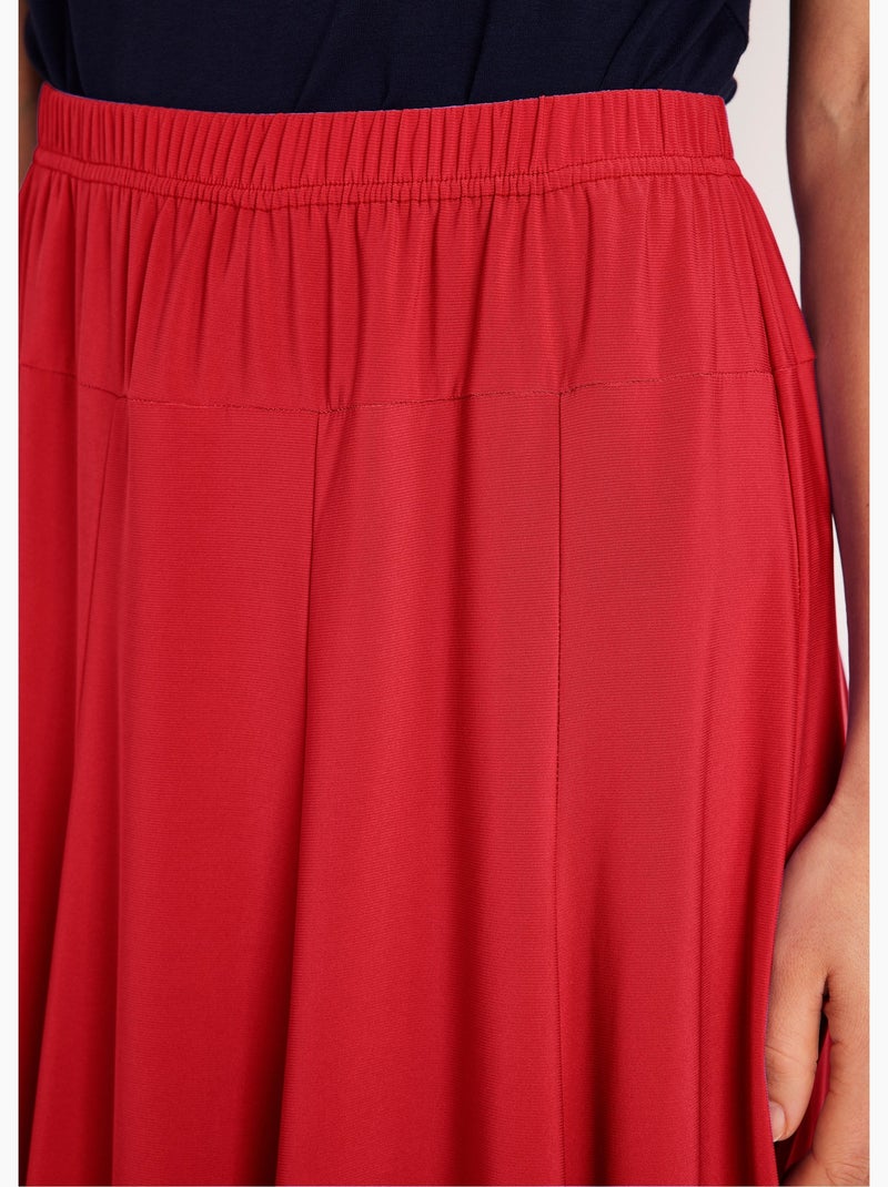 Falda midi de punto evasé - Afibel Rojo cereza - Kiabi