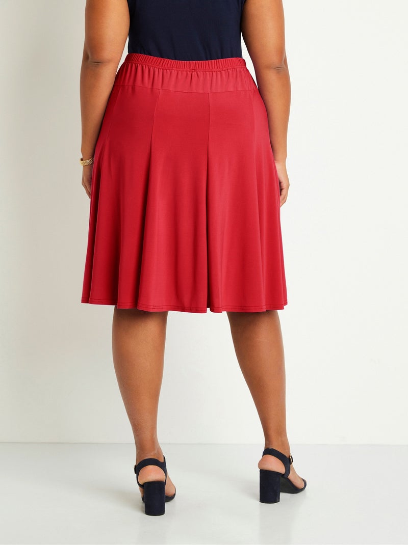 Falda midi de punto evasé - Afibel Rojo - Kiabi