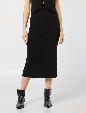 Falda midi de punto