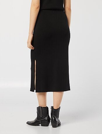 Falda midi de punto