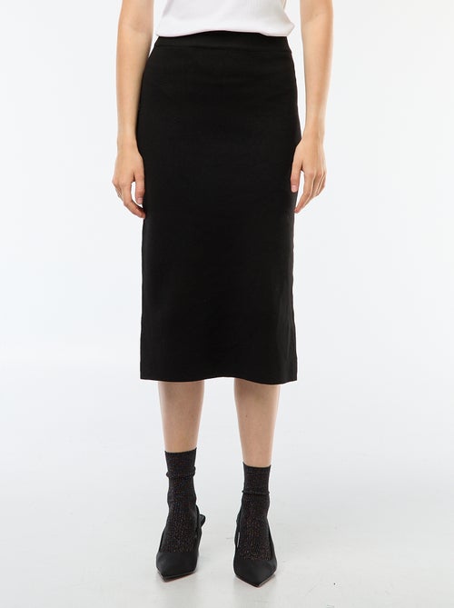 Falda midi de punto otomán - Kiabi