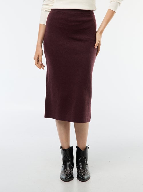 Falda midi de punto otomano - Kiabi